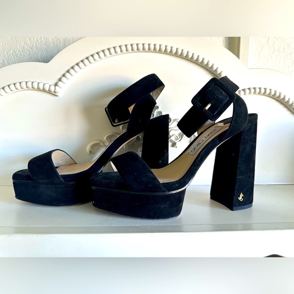 Jimmy Choo Women's Black Jax 115 Suede Platform Sandals 38 - Picture 1 of 8